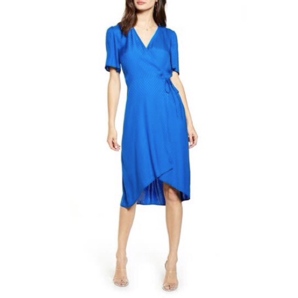 Leith Royal Blue Wrap Midi Dress
